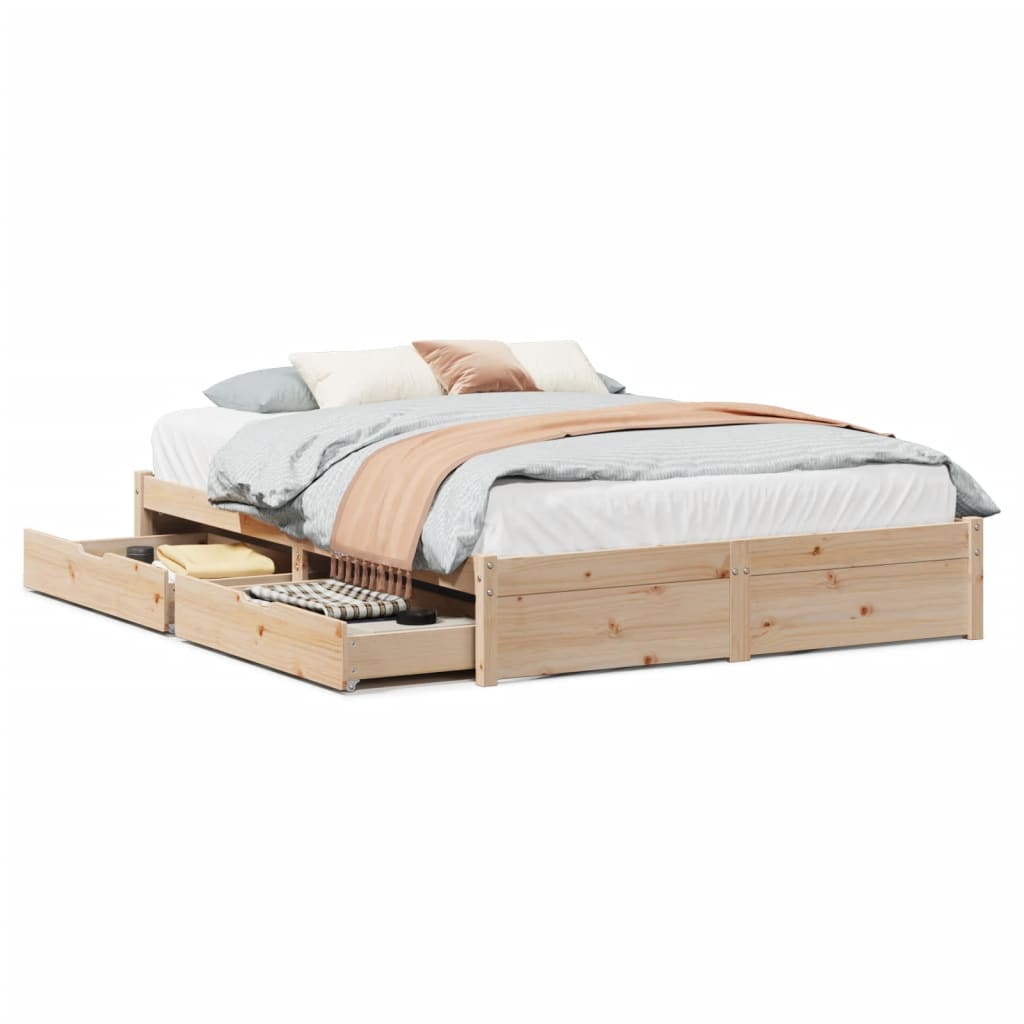 Bed Frame without Mattress 120x200 cm Solid Wood Pine