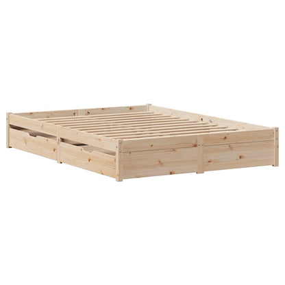 Bed Frame without Mattress 120x200 cm Solid Wood Pine