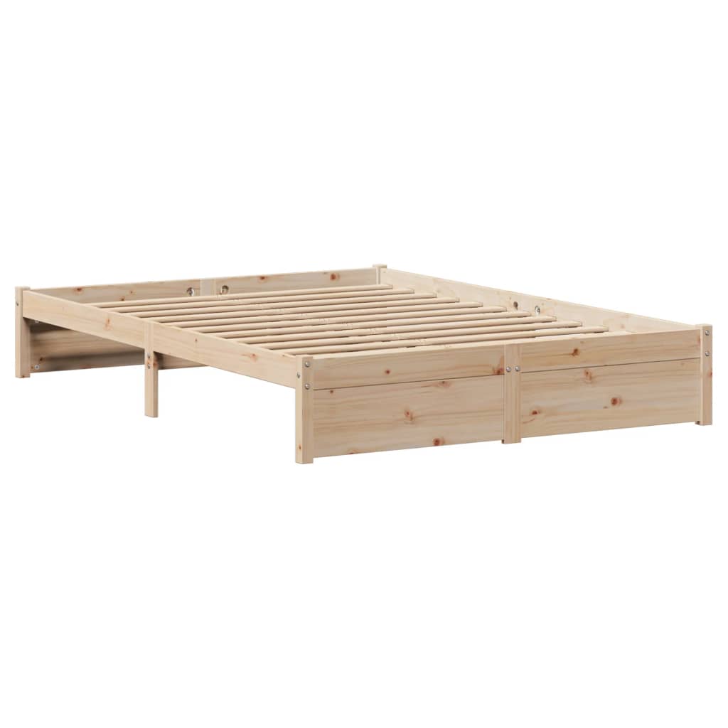 Bed Frame without Mattress 120x200 cm Solid Wood Pine