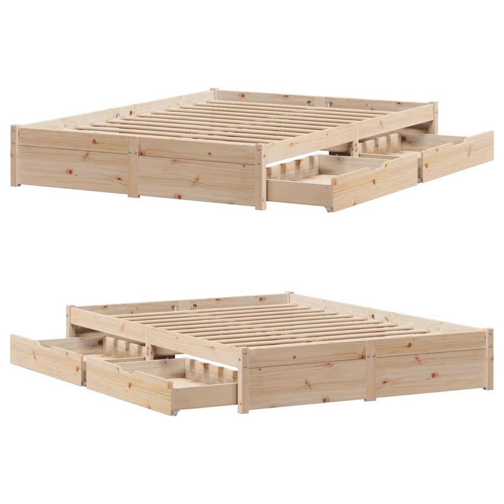 Bed Frame without Mattress 120x200 cm Solid Wood Pine