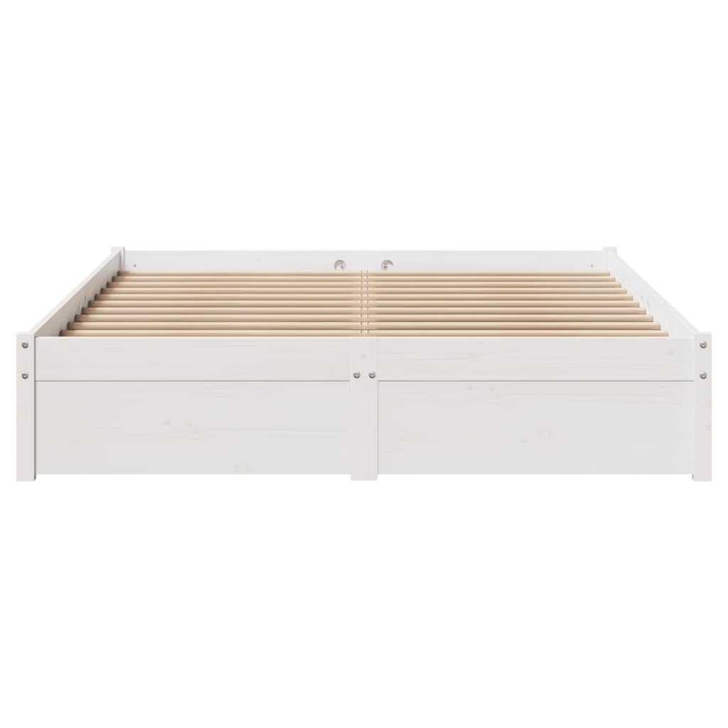 Bed Frame without Mattress White 120x200 cm Solid Wood Pine