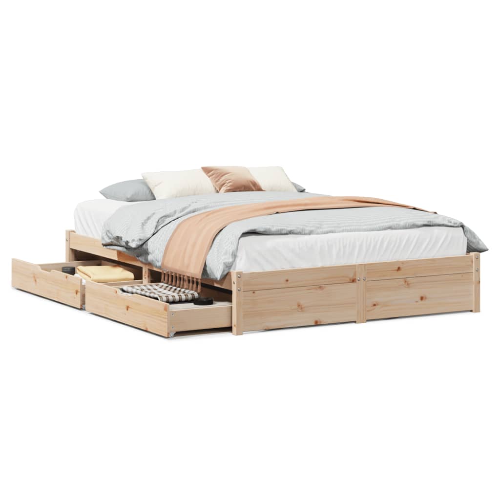 Bed Frame without Mattress 140x200 cm Solid Wood Pine