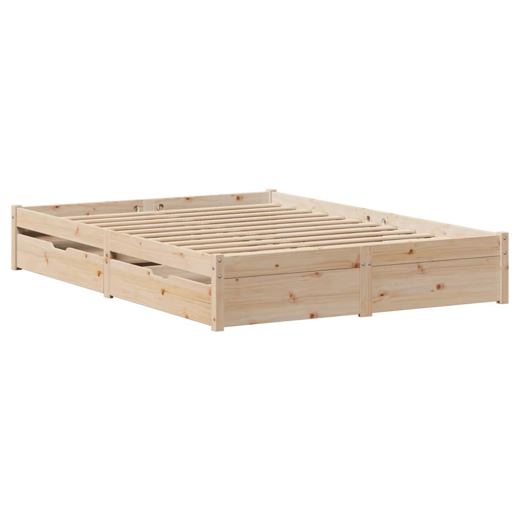 Bed Frame without Mattress 140x200 cm Solid Wood Pine