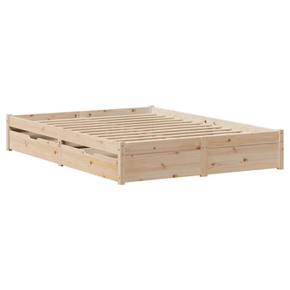 Bed Frame without Mattress 140x200 cm Solid Wood Pine