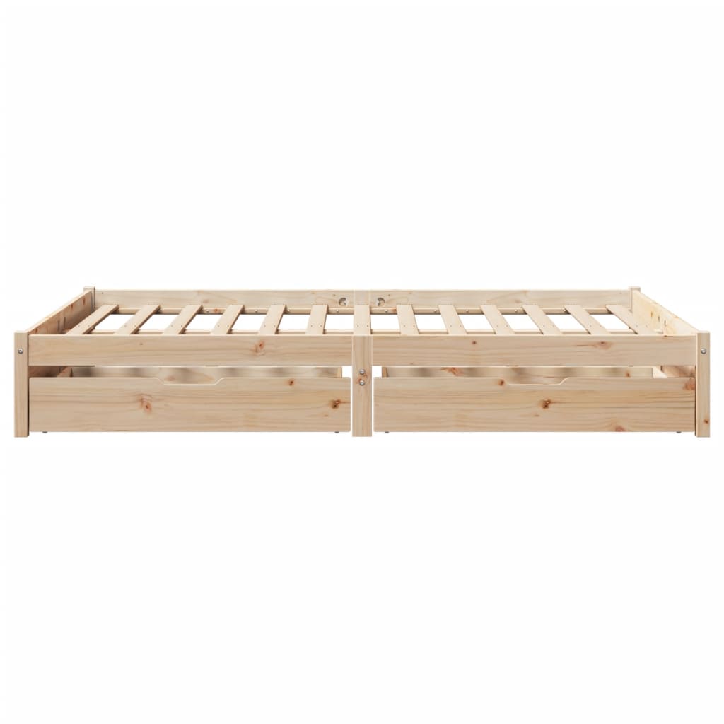 Bed Frame without Mattress 140x200 cm Solid Wood Pine