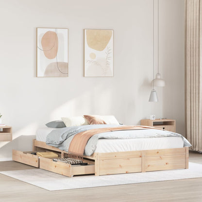 Bed Frame without Mattress 140x200 cm Solid Wood Pine