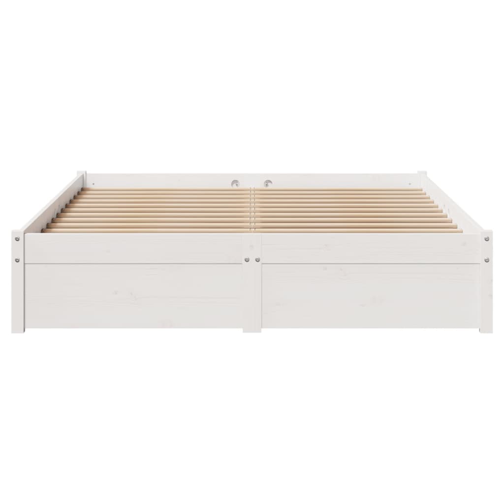 Bed Frame without Mattress White 140x200 cm Solid Wood Pine