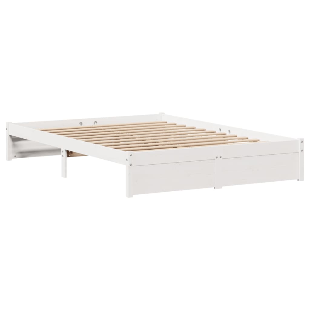 Bed Frame without Mattress White 140x200 cm Solid Wood Pine