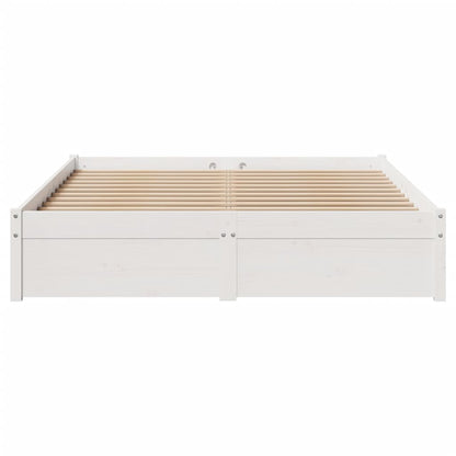 Bed Frame without Mattress White 160x200 cm Solid Wood Pine