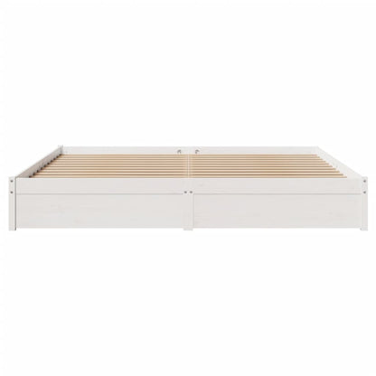 Bed Frame without Mattress White 180x200 cm Super King Solid Wood Pine