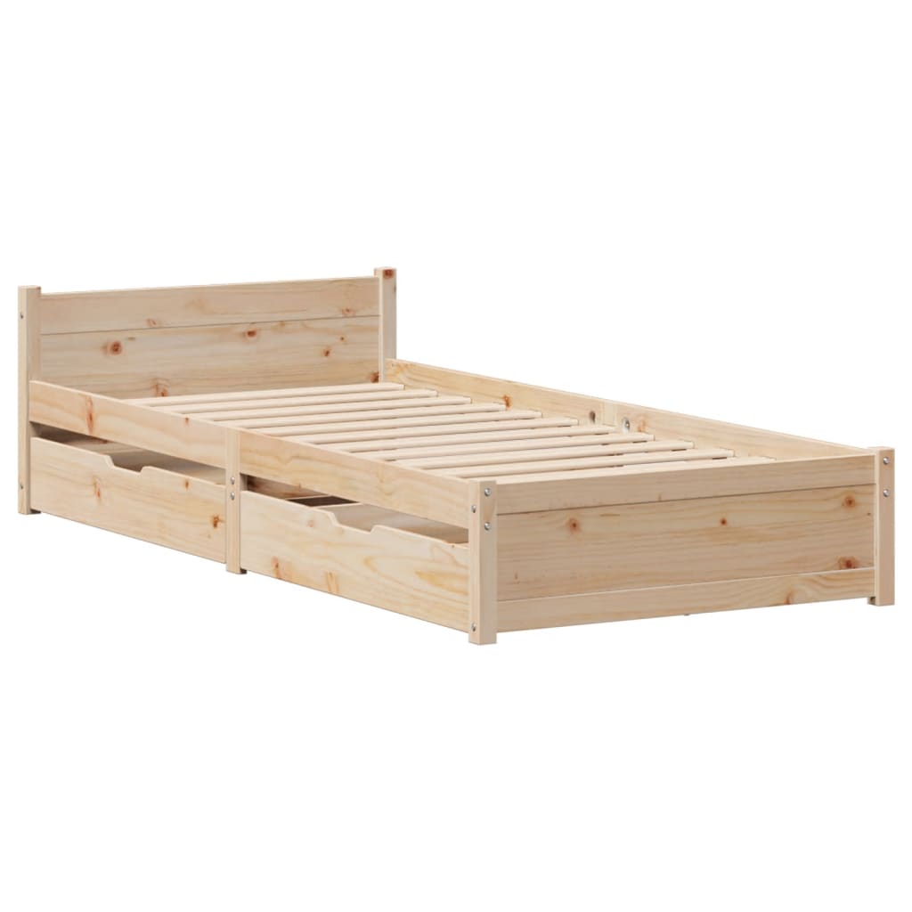 Bed Frame without Mattress 75x190 cm Small Single Solid Wood Pine