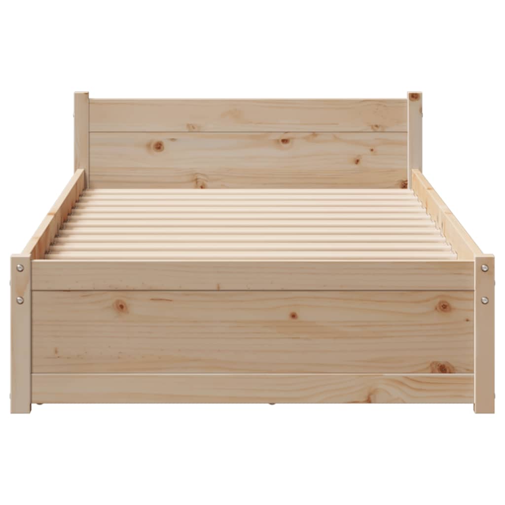 Bed Frame without Mattress 75x190 cm Small Single Solid Wood Pine