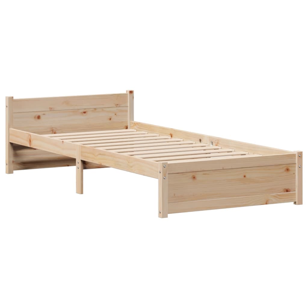 Bed Frame without Mattress 75x190 cm Small Single Solid Wood Pine