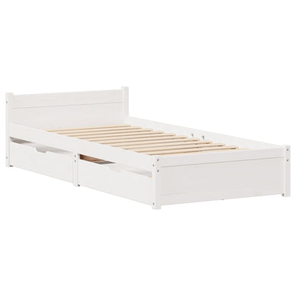 Bed Frame without Mattress White 75x190 cm Small Single Solid Wood Pine