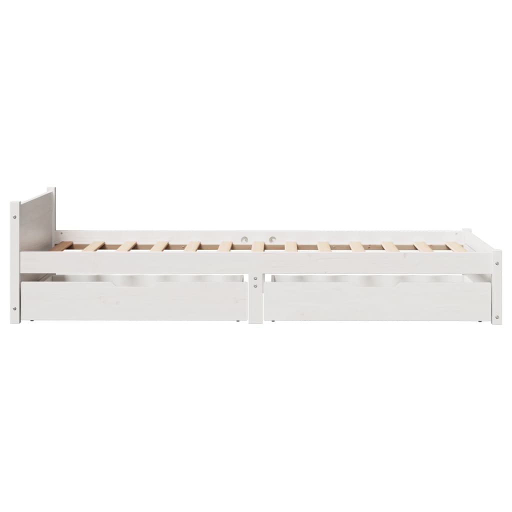 Bed Frame without Mattress White 75x190 cm Small Single Solid Wood Pine