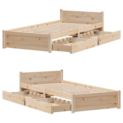 Bed Frame without Mattress 90x190 cm Single Solid Wood Pine