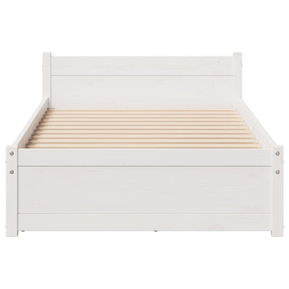 Bed Frame without Mattress White 90x190 cm Single Solid Wood Pine