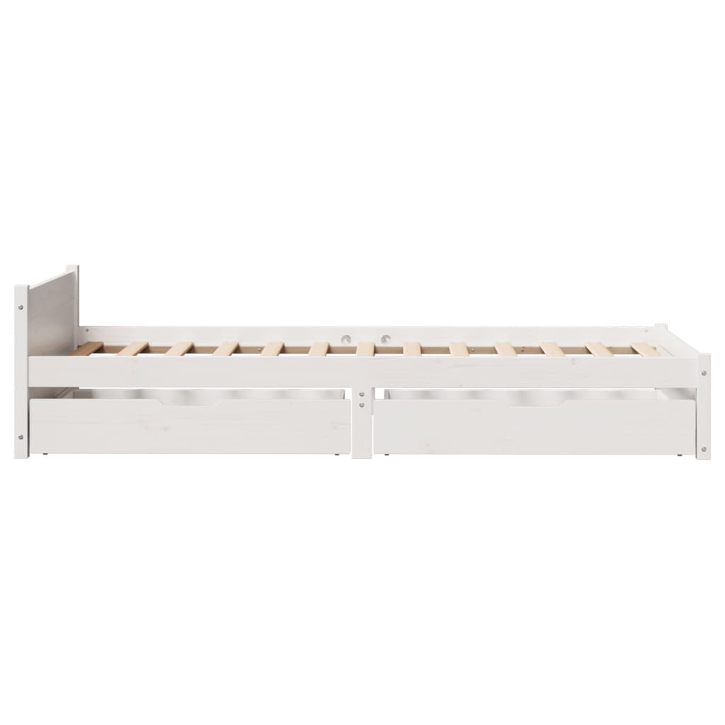 Bed Frame without Mattress White 90x190 cm Single Solid Wood Pine