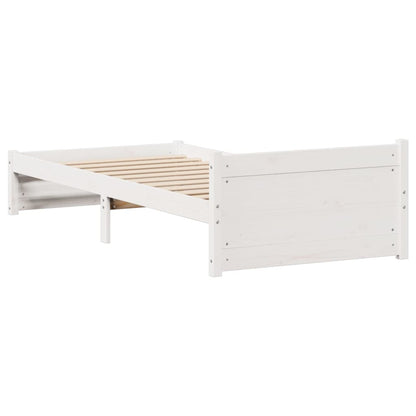 Bed Frame without Mattress White 90x190 cm Single Solid Wood Pine