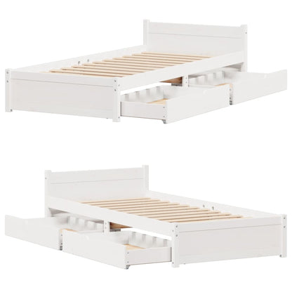 Bed Frame without Mattress White 90x190 cm Single Solid Wood Pine