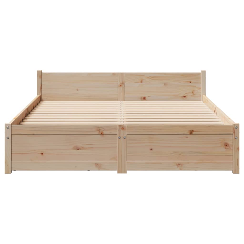 Bed Frame without Mattress 135x190 cm Double Solid Wood Pine