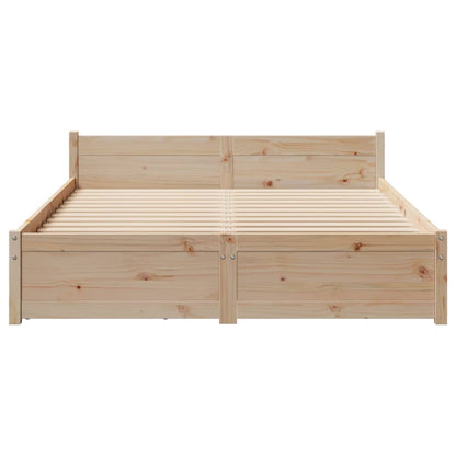 Bed Frame without Mattress 135x190 cm Double Solid Wood Pine