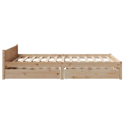 Bed Frame without Mattress 135x190 cm Double Solid Wood Pine