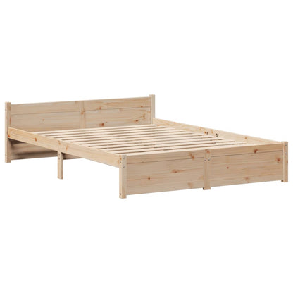 Bed Frame without Mattress 140x190 cm Solid Wood Pine