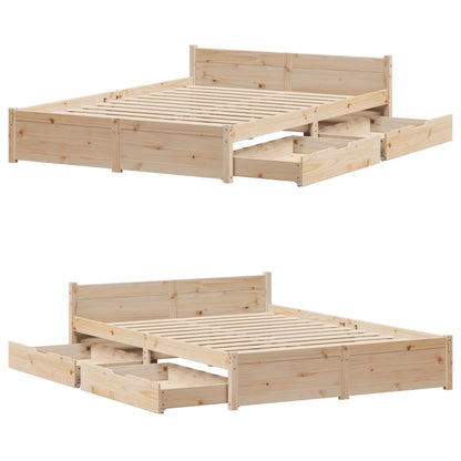 Bed Frame without Mattress 140x190 cm Solid Wood Pine