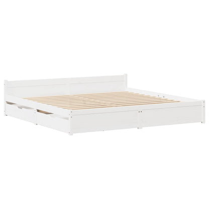 Bed Frame without Mattress White 140x190 cm Solid Wood Pine