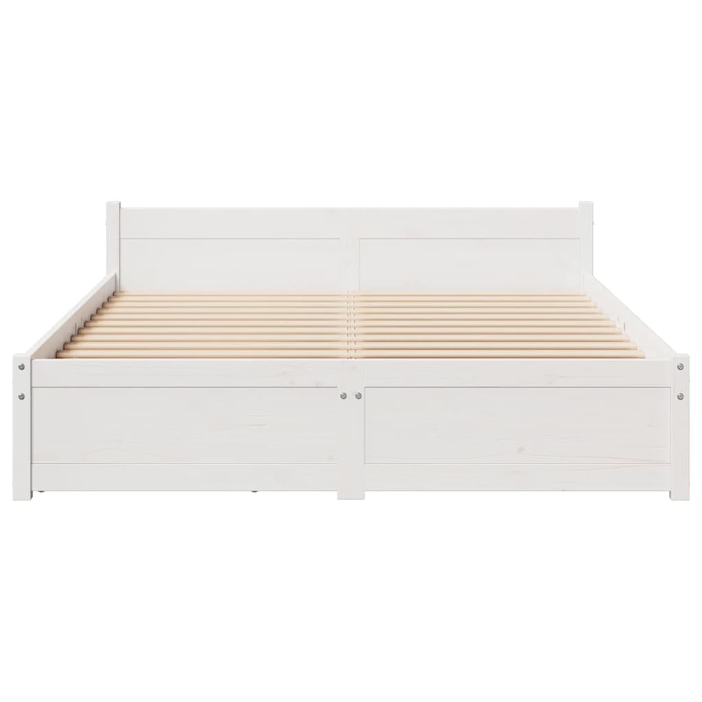 Bed Frame without Mattress White 140x190 cm Solid Wood Pine