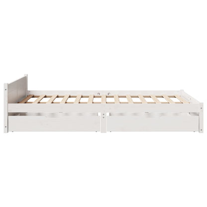 Bed Frame without Mattress White 140x190 cm Solid Wood Pine