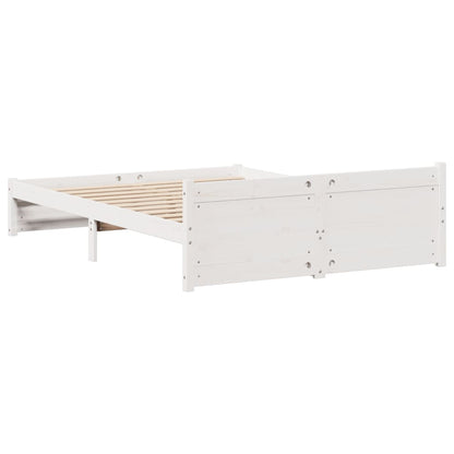 Bed Frame without Mattress White 140x190 cm Solid Wood Pine