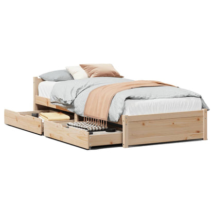 Bed Frame without Mattress 90x200 cm Solid Wood Pine