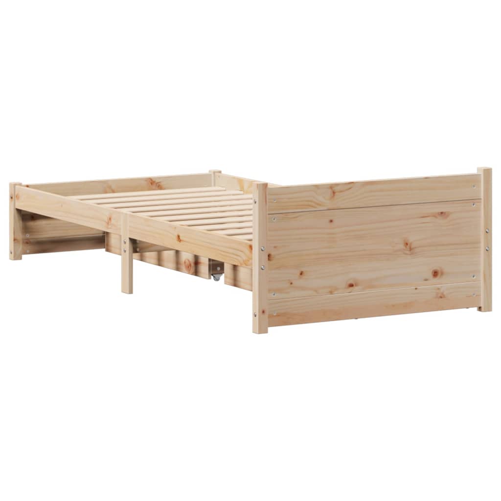 Bed Frame without Mattress 90x200 cm Solid Wood Pine