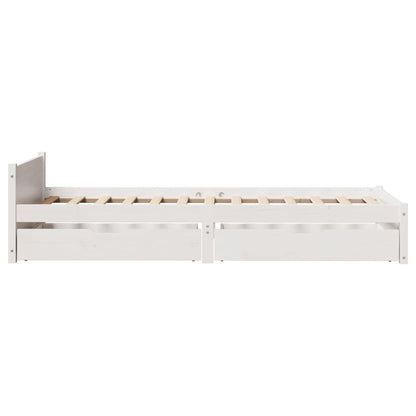 Bed Frame without Mattress White 90x200 cm Solid Wood Pine