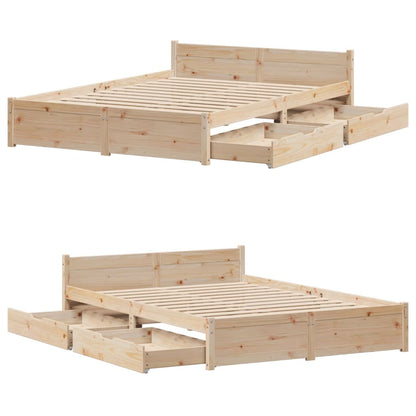 Bed Frame without Mattress 120x200 cm Solid Wood Pine