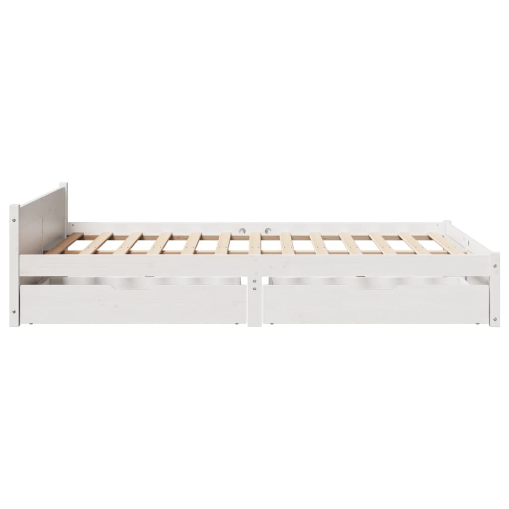 Bed Frame without Mattress White 120x200 cm Solid Wood Pine