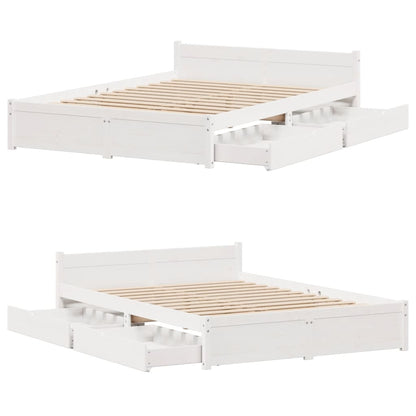 Bed Frame without Mattress White 120x200 cm Solid Wood Pine