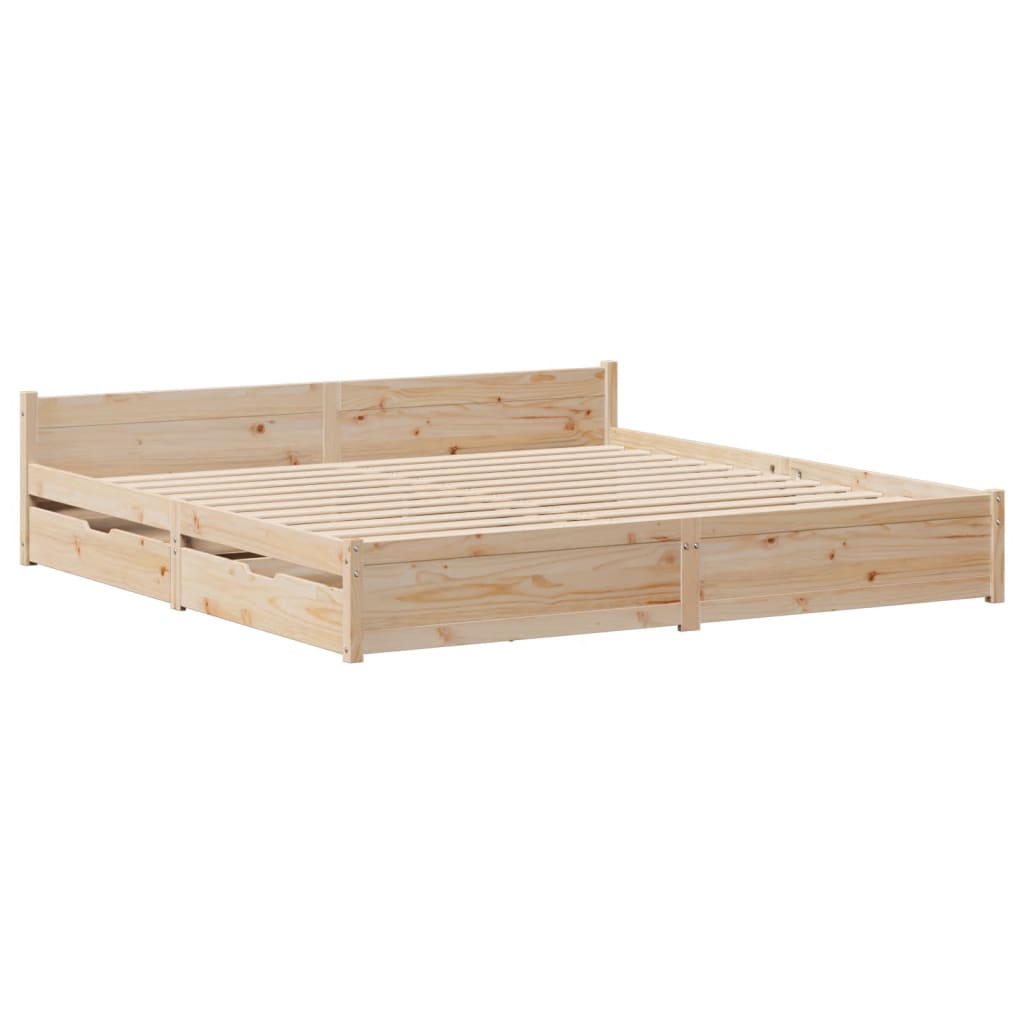 Bed Frame without Mattress 160x200 cm Solid Wood Pine