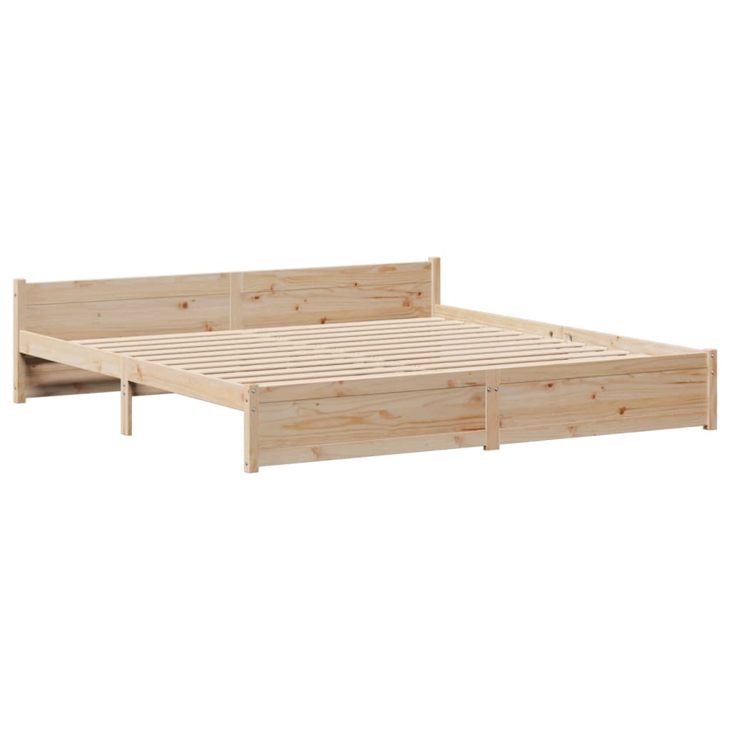 Bed Frame without Mattress 160x200 cm Solid Wood Pine