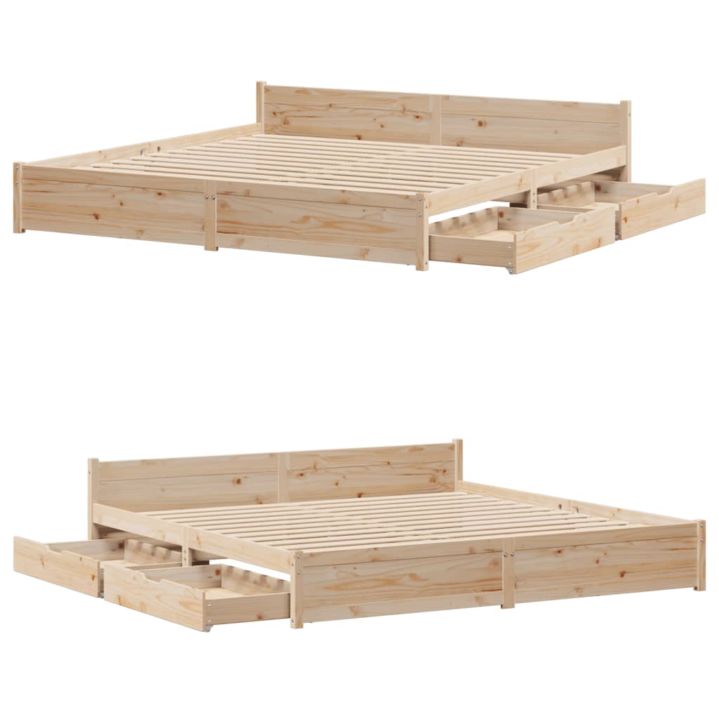 Bed Frame without Mattress 160x200 cm Solid Wood Pine