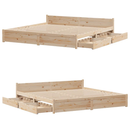 Bed Frame without Mattress 160x200 cm Solid Wood Pine