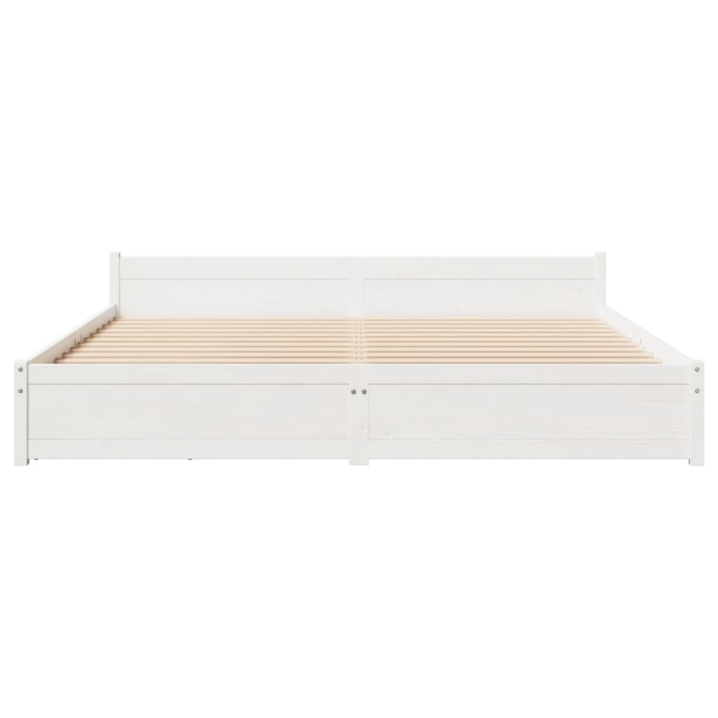 Bed Frame without Mattress White 160x200 cm Solid Wood Pine