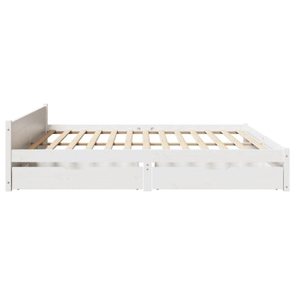 Bed Frame without Mattress White 160x200 cm Solid Wood Pine