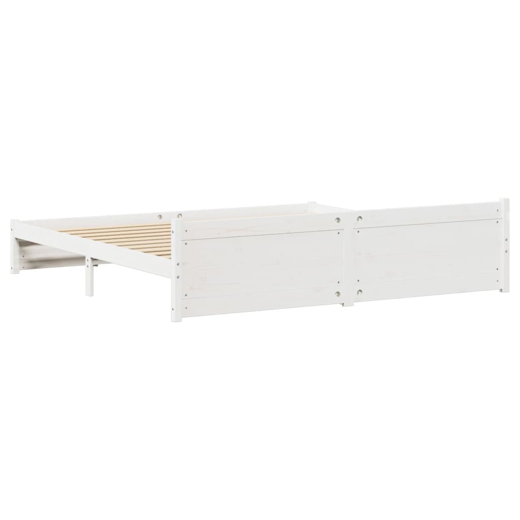 Bed Frame without Mattress White 160x200 cm Solid Wood Pine