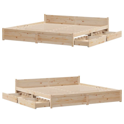 Bed Frame without Mattress 180x200 cm Super King Solid Wood Pine