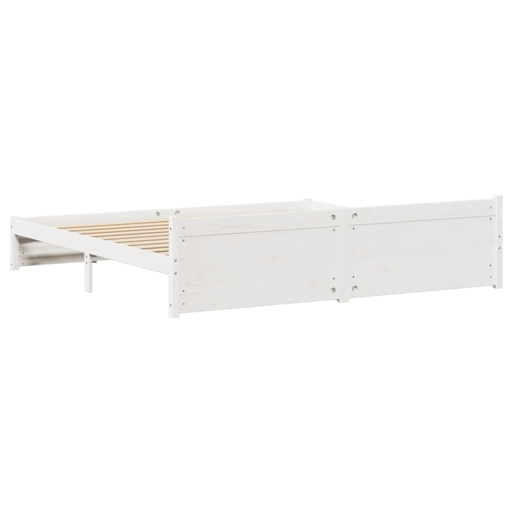 Bed Frame without Mattress White 180x200 cm Super King Solid Wood Pine