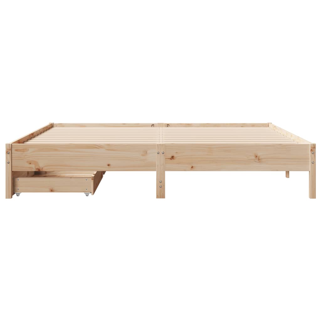 Bed Frame without Mattress 200x200 cm Solid Wood Pine