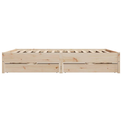 Bed Frame without Mattress 200x200 cm Solid Wood Pine